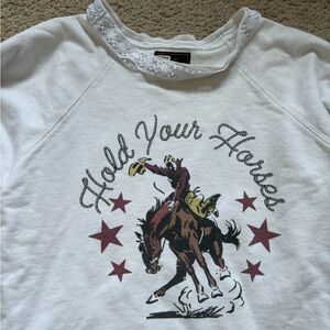 Hold your horses vintage cowboy crewneck